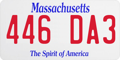 MA license plate 446DA3
