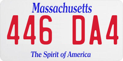 MA license plate 446DA4