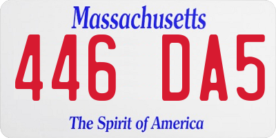 MA license plate 446DA5