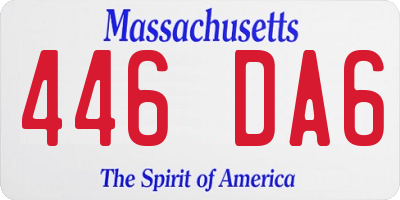 MA license plate 446DA6