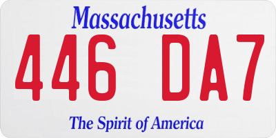 MA license plate 446DA7