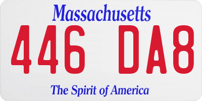 MA license plate 446DA8