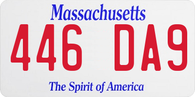 MA license plate 446DA9