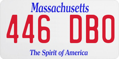 MA license plate 446DB0