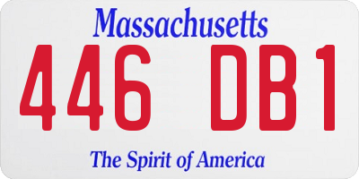 MA license plate 446DB1