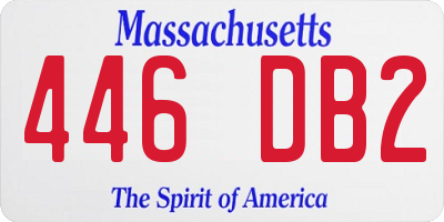 MA license plate 446DB2
