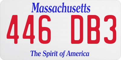 MA license plate 446DB3