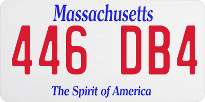 MA license plate 446DB4