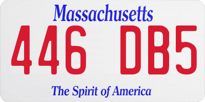 MA license plate 446DB5