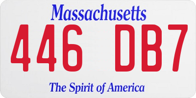 MA license plate 446DB7