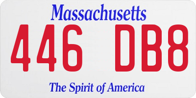 MA license plate 446DB8