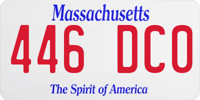 MA license plate 446DC0
