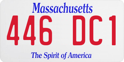 MA license plate 446DC1