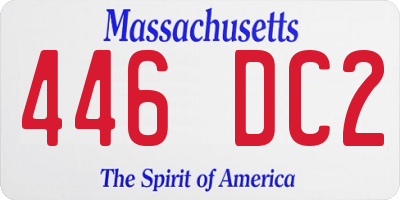 MA license plate 446DC2