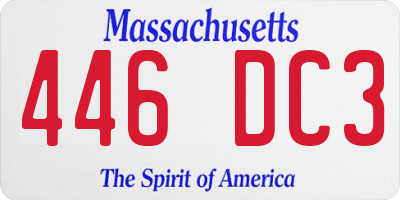 MA license plate 446DC3