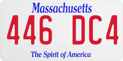 MA license plate 446DC4