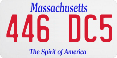 MA license plate 446DC5