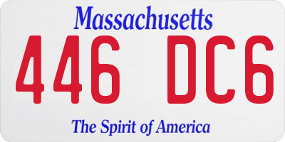MA license plate 446DC6