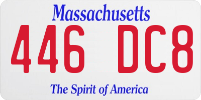 MA license plate 446DC8