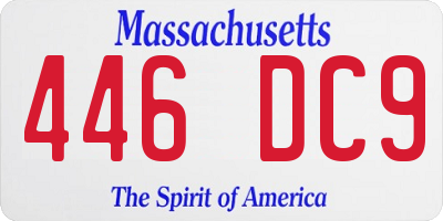 MA license plate 446DC9