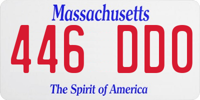 MA license plate 446DD0