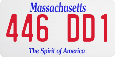 MA license plate 446DD1