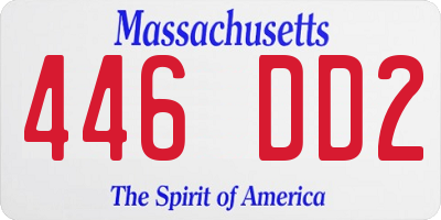 MA license plate 446DD2