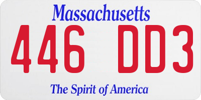 MA license plate 446DD3