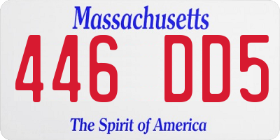 MA license plate 446DD5