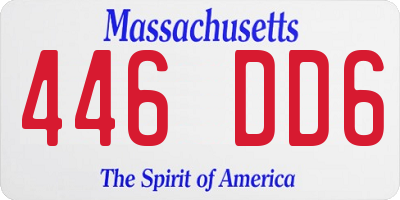 MA license plate 446DD6