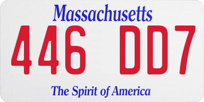 MA license plate 446DD7