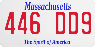 MA license plate 446DD9