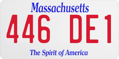 MA license plate 446DE1