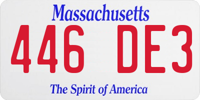MA license plate 446DE3
