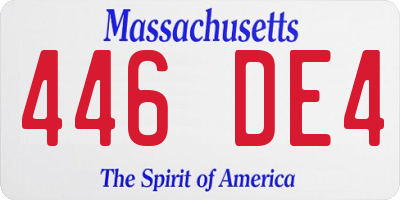 MA license plate 446DE4