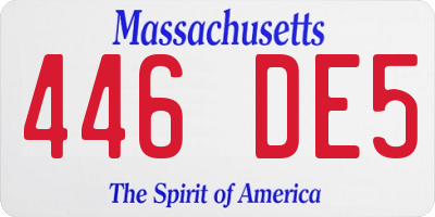 MA license plate 446DE5