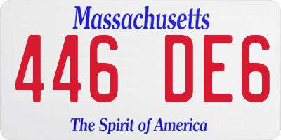 MA license plate 446DE6