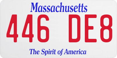 MA license plate 446DE8