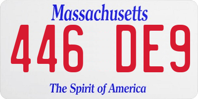 MA license plate 446DE9