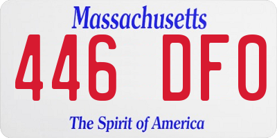 MA license plate 446DF0