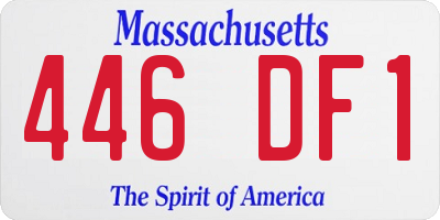 MA license plate 446DF1