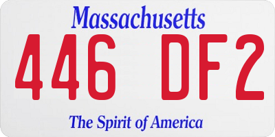 MA license plate 446DF2