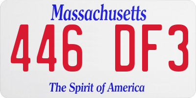 MA license plate 446DF3
