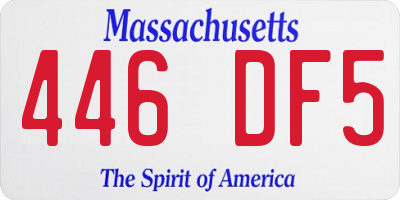 MA license plate 446DF5
