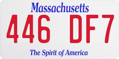 MA license plate 446DF7