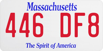 MA license plate 446DF8
