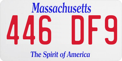 MA license plate 446DF9