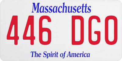 MA license plate 446DG0