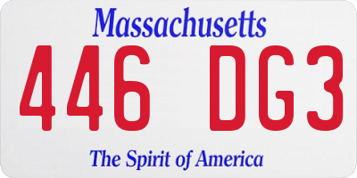 MA license plate 446DG3
