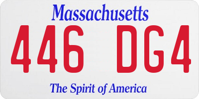 MA license plate 446DG4